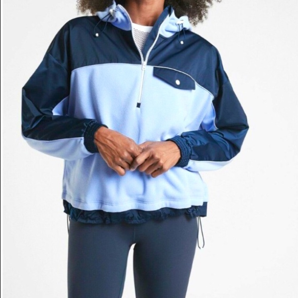 Athleta Zion Micro Fleece half zip Victorian Periwinkle NWT